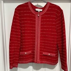 ST. JOHN COLLECTION by Marie Gray Full Zip Sweater Size 12